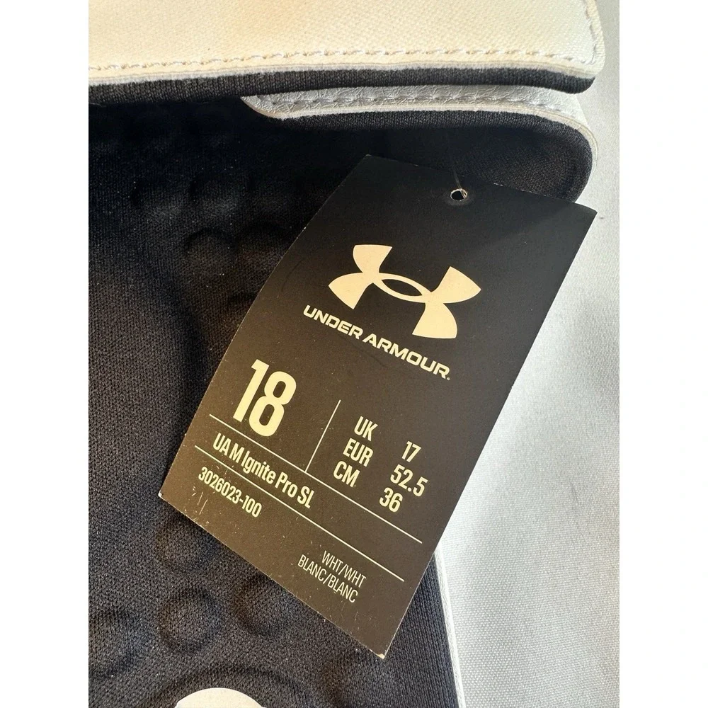 Under Armour Men's Ignite Pro Slide Sandal, Adjustable Comfort Strap, White sz18